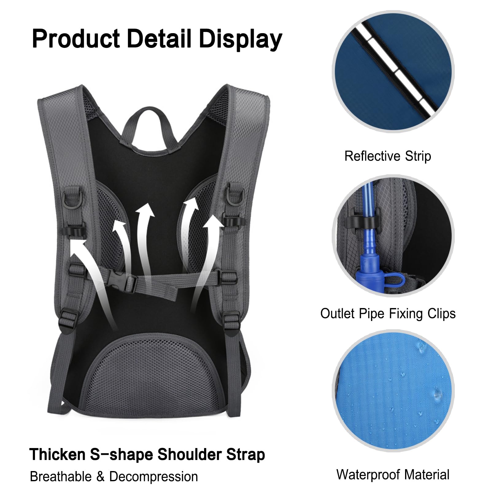 Zaino da Trekking Zaino Impermeabile 18L Leggero Zaino Hiking Backpack per Donna Uomo Campeggio Ciclismo Arrampicata Sport Verde