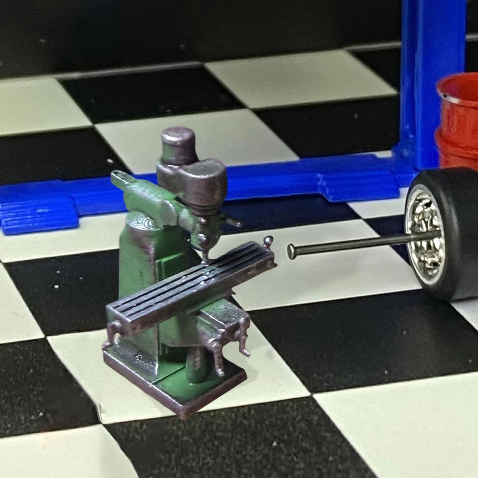 Modello di Tornio, Set di Trapano Da Banco, Ornamento Da Garage/officina Da Collezione, Adatto per Hobbisti, Esposizione, Scena Automobilistica, Trapano Da Banco Usato