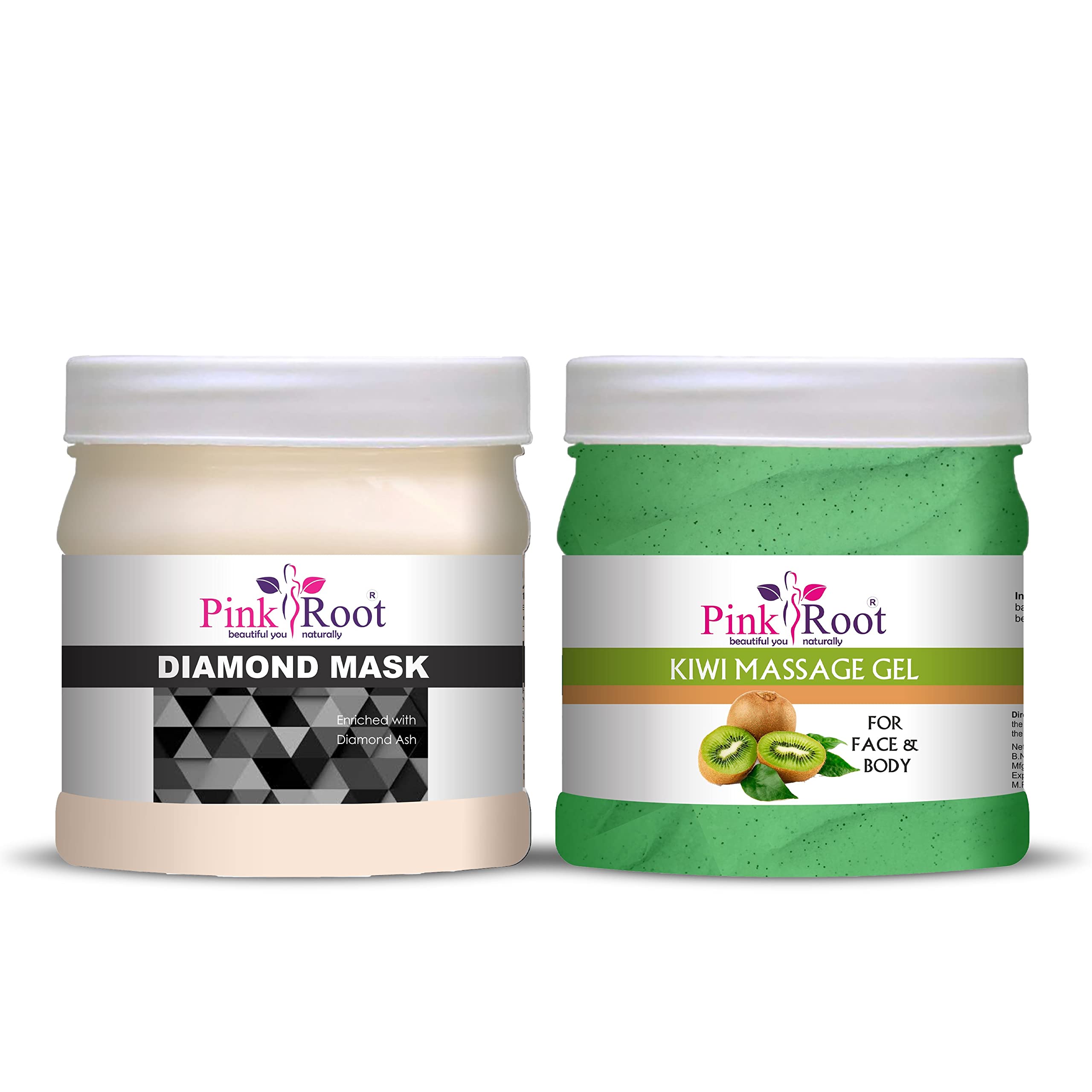 Pink Root Kiwi Massage Gel 500ml with Diamond Mask 500ml