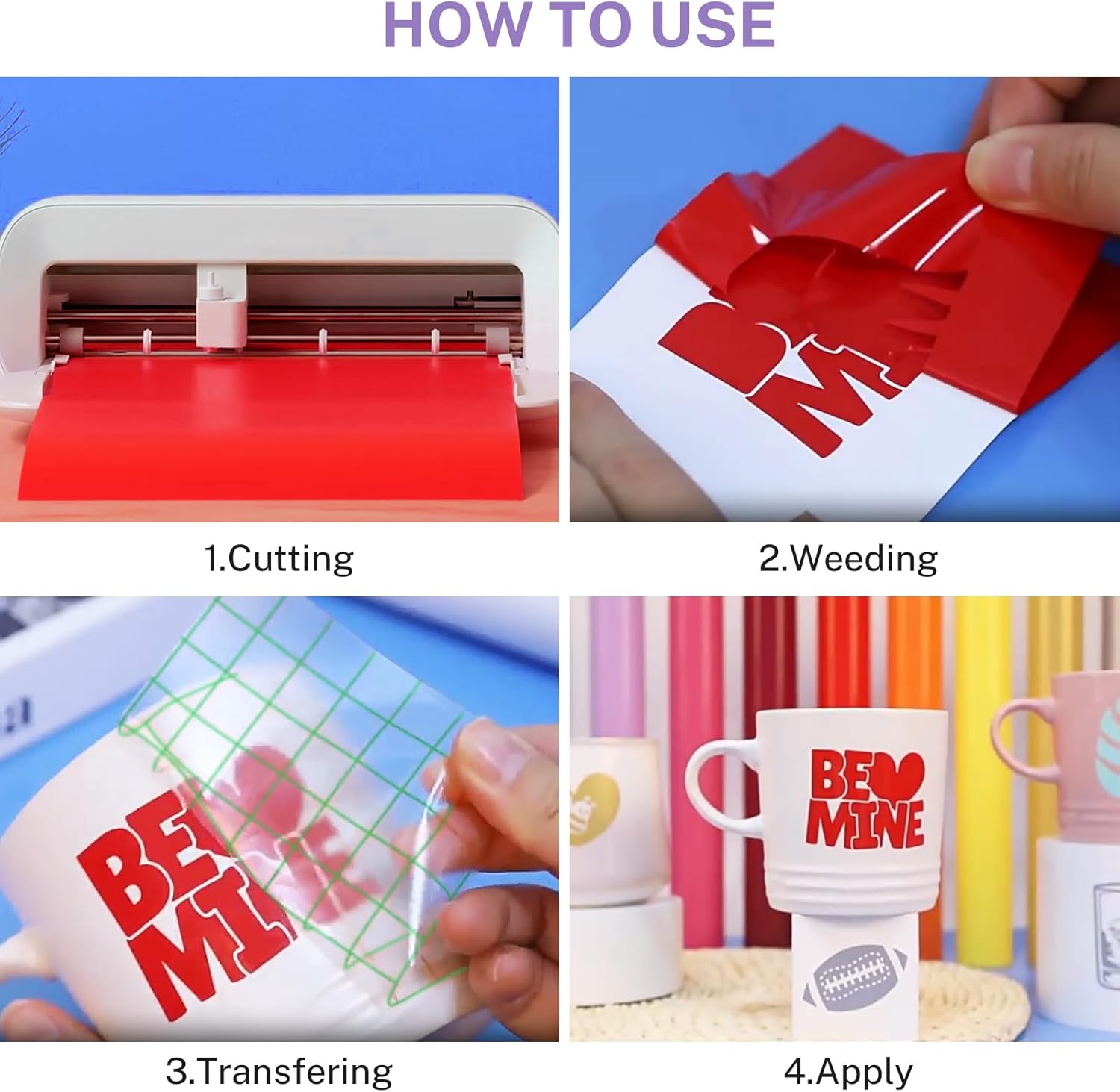 HAWERSI Smart Permanent Adhesive Vinyl 30 Sheets with 20 Colors 12in x 9.5in Vinyl and 10 Transfer Tapes, Compatible with Cricut Joy Xtra-No Need Cutting Mat