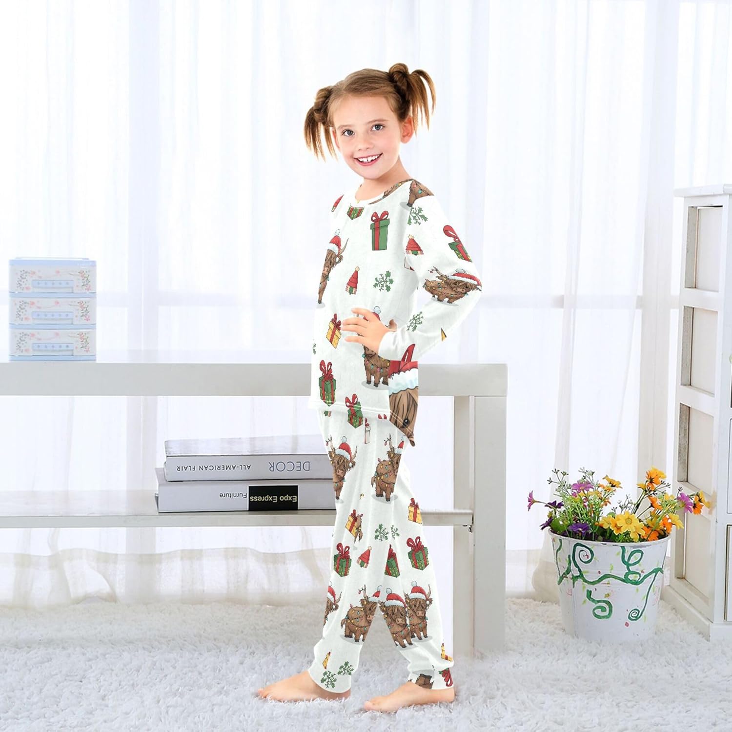 2-Piece Pajama Sets Long Sleeve Pajama Set Warm Comfy Sleepwear Nightwear Lounge Pjs 3-8T - Image 3