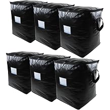 6 Pack 91L Storage Bags for Clothes, Moving Bags Heavy Duty Extra Large with Reinforced Handle, Storage Containers for Organizing Bedding, Blanket, Sheets, Pillows, Toys, Christmas Decorations