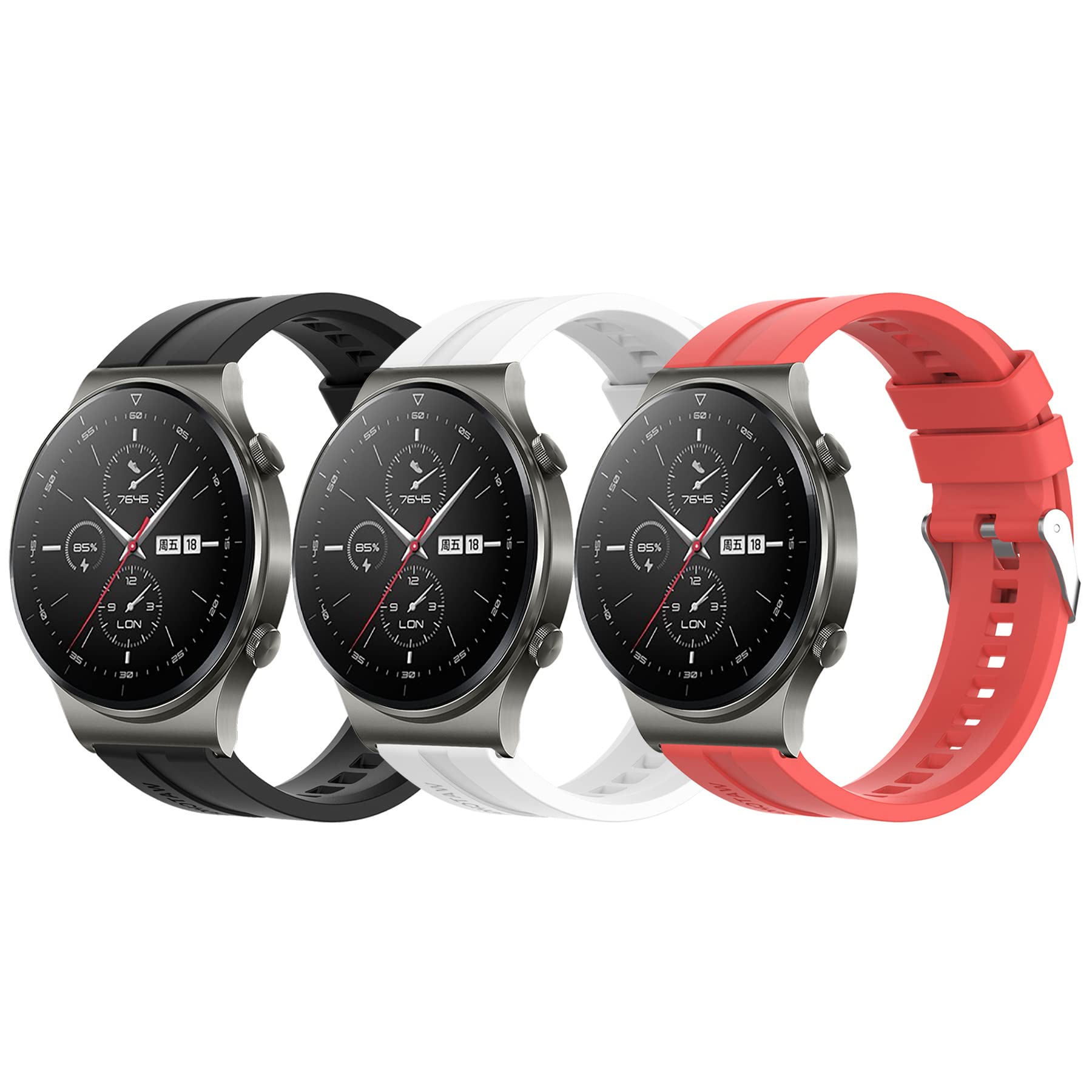 Correas para Huawei Watch GT 2 Pro/GT3 Pro/GT5 Pro/GT6 PRO, GT2/3/4/5/6 46MM, 2e, Watch4 Pro/3Pro/4/3 Correa de Repuesto, 22mm Pulsera Deportiva de Silicona