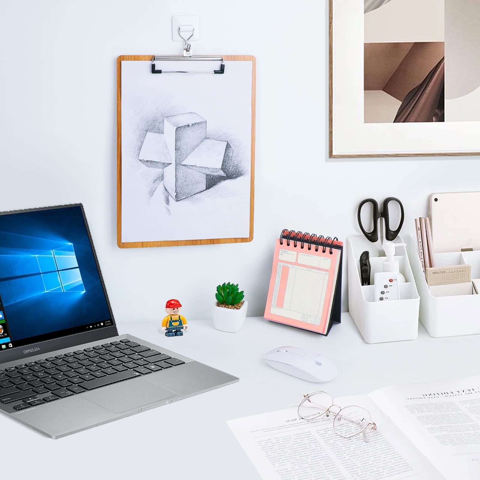 Portablocco Legno JIANTA - 4 Tavolette A4 Con Clip Metallo, Per Ufficio E Scuola - Foto 7