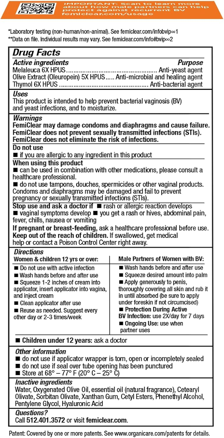 FemiClear Infection Protection Against BV & Yeast - Natural Feminine Care Cream - Image 9