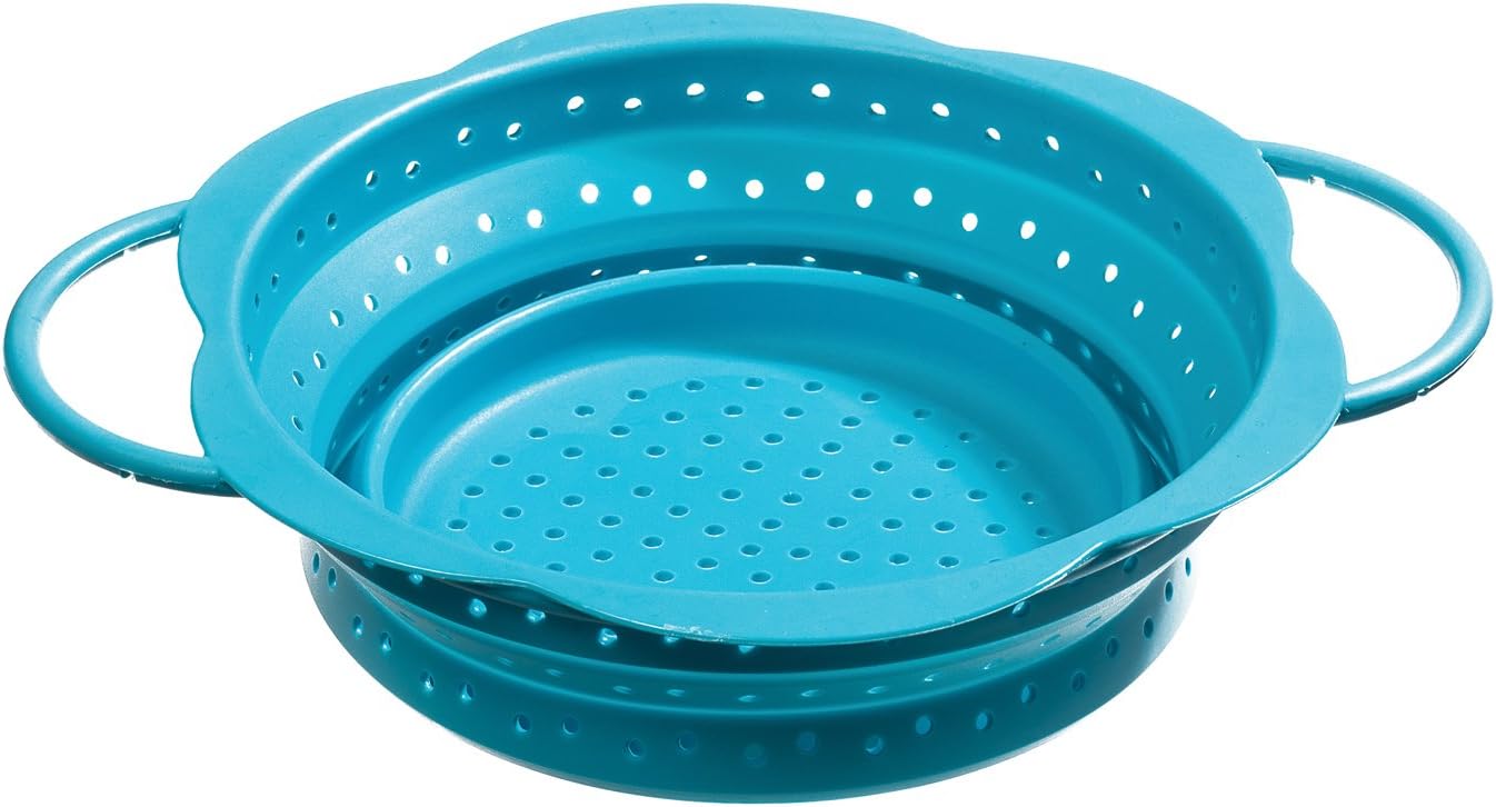 Kochblume Passoire Pliable Junior Türkis - Passoire pour enfants, flexible, facile à ranger et à nettoyer - Image détaillée