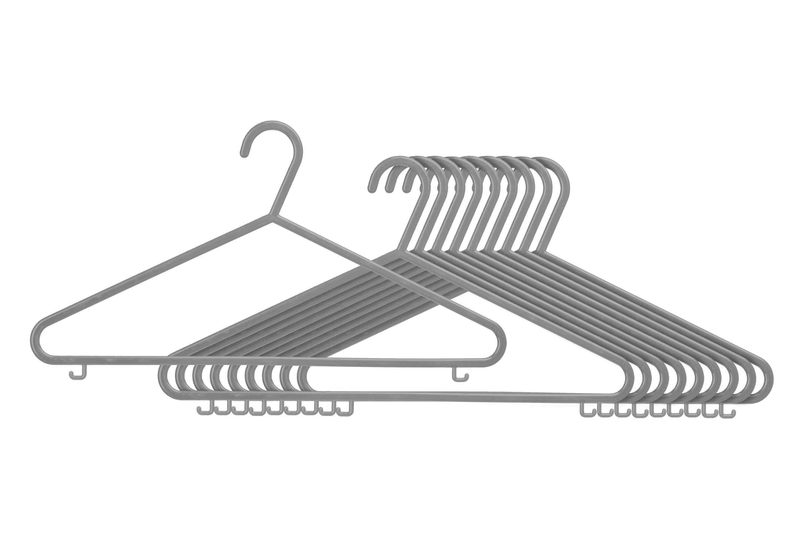 Orsina Set Of Ten Grey Plastic HangersSturdy Apparel OrganisersDurable Dress HoldersPractical Garment Hangers from B&Q