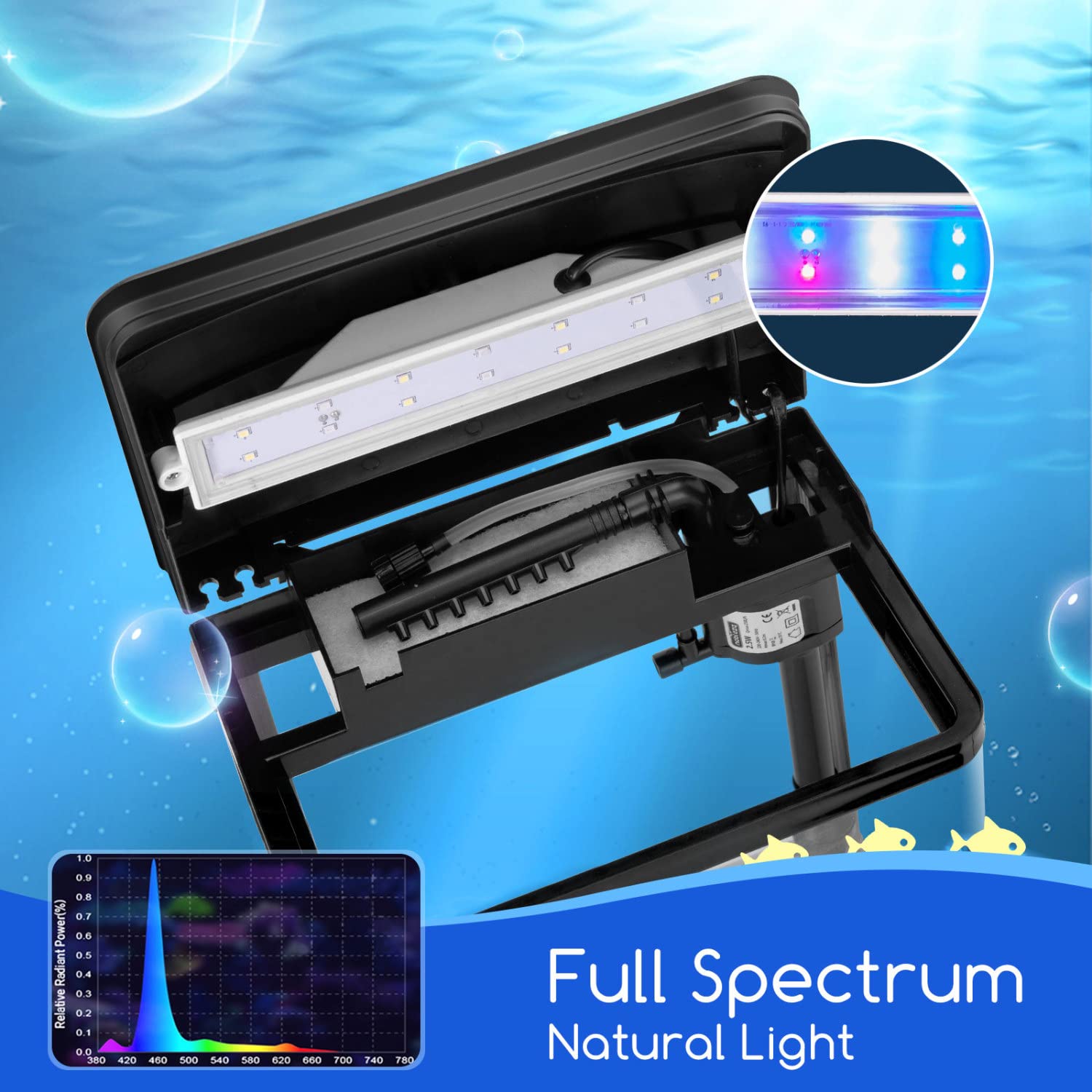 Nobleza - Nano Acquario in Vetro per Pesci Acqua Tropicali con Filtro Inclusa. 7 Litri, Color Nero.