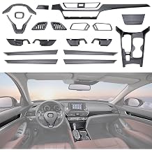 20 Pcs Carbon Fiber Interior Kit, Gear Shift Panel Cover AC Air Vent Cover Side Door Panel Strip Cover Steering Wheel Cover Compatible with Honda Accord 10th Gen 2018-2022
