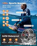 Men's Smart Watch with ECG+HRV, AI-GPT Smartwatch with Blood Pressure, Heart Rate, 24H Sleep Monitor, SpO2, 5ATM Waterproof, LED Lamp, 120+ Sports Modes for Android iOS Black - 7