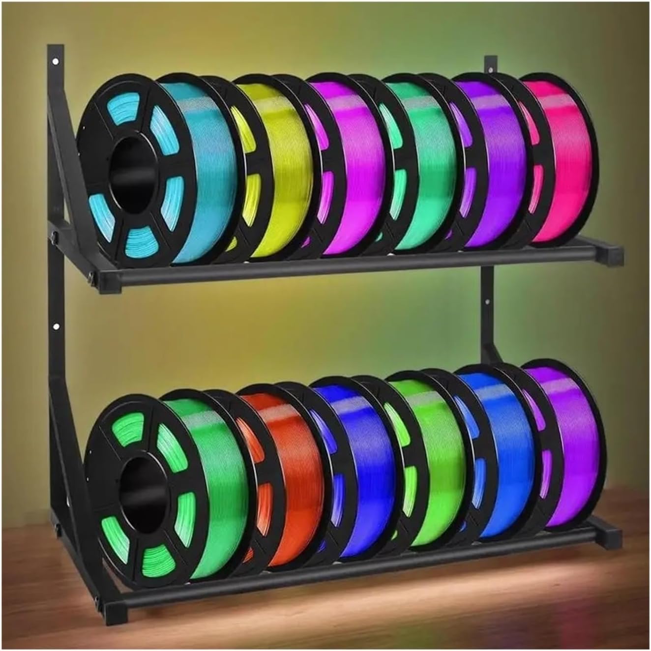 Compatible with Most 3D Printers Double Layer Filament Rack Wall Mounted Display Holder for Workshop and Enterprise Use