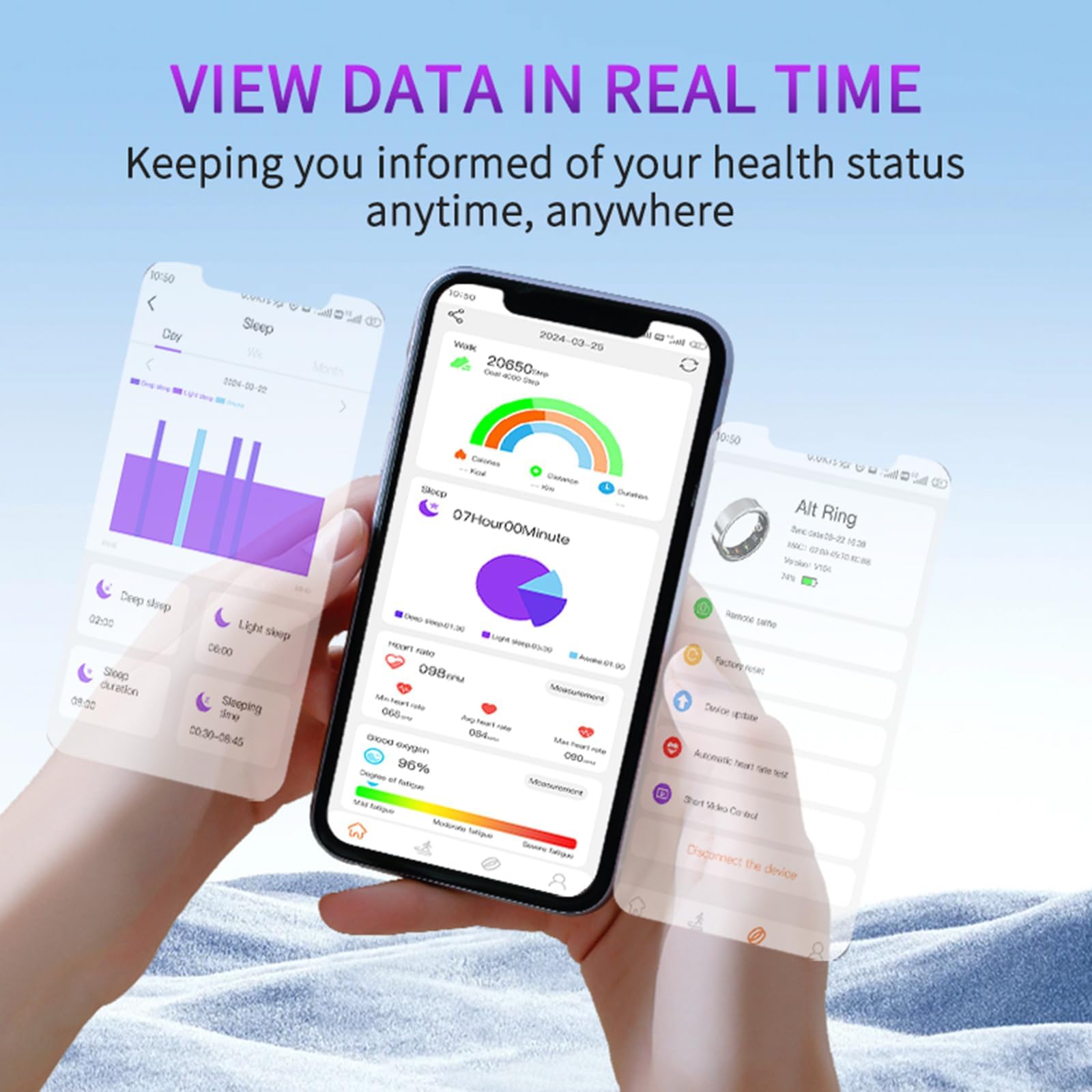 Smart Ring Android Smartring Uomo Donna Fitness Ring Tracker Contapassi Anelli Smarmartra per Uomo Sonno Tracker Fitness Tracking Anello Misurazione della frequenza Cardiaca Anello Sport Smarroni per