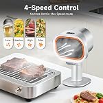 Hotte portative - 4-Speed Ventilateur d'échappement réglable avec hauteur télescoping & 40° Tilt Faible bruit 52dB, Filtre en aluminium à grande capacité + Coupe à huile & 10 Filtres en coton carbone pour BBQ/Hot Pot/RV