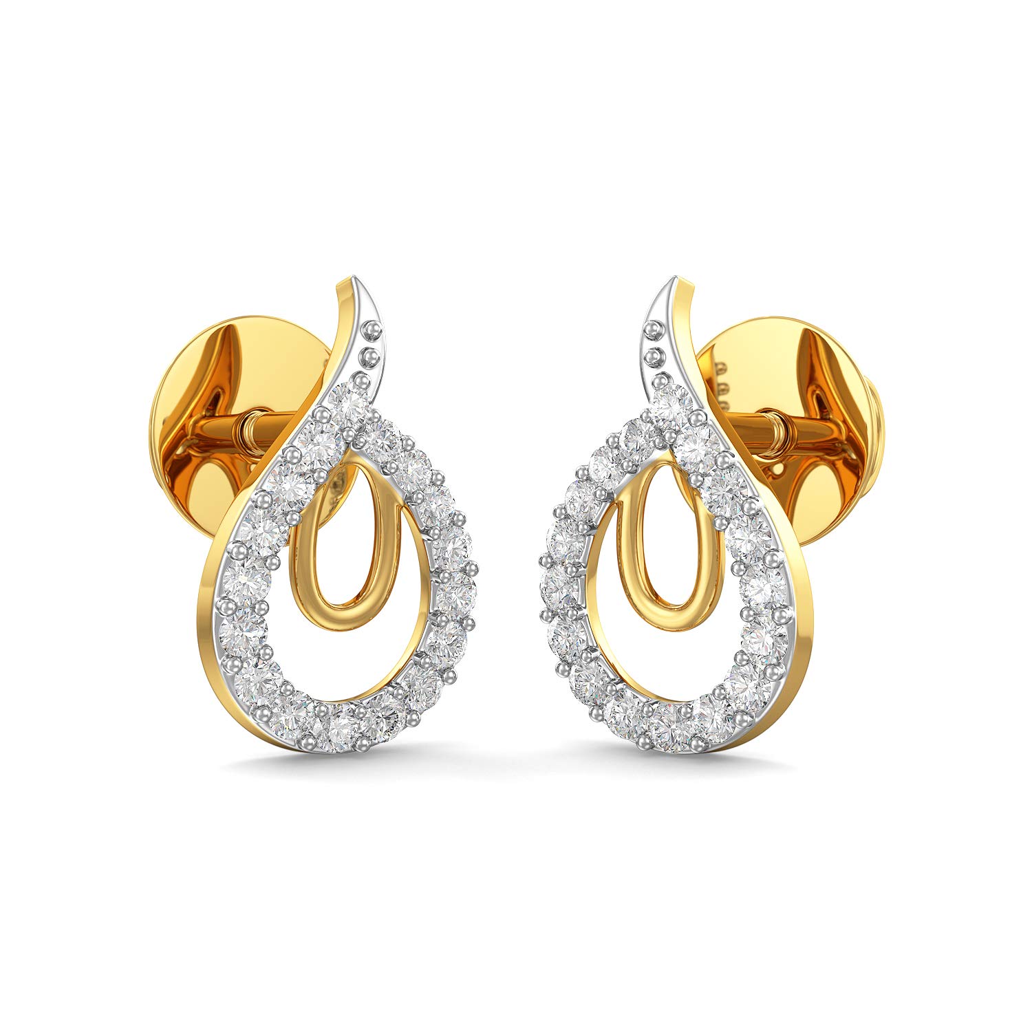 joyalukkas Women's & Girl's 18K Yellow Gold And Diamond Stud Earrings-picture-25