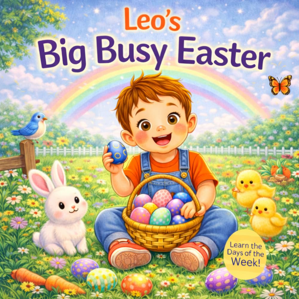 Leo’s Big Busy Easter – Learn the Days of the Week: An Easter Adventure for Toddlers | Eggs, Bunnies, Baking and Spring Fun for Boys Named Leo (Holiday Personalized Series (Leo))