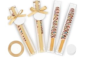 Clear PET Plastic Pretzel Rod Boxes with Lids for Chocolate Covered Pretzels