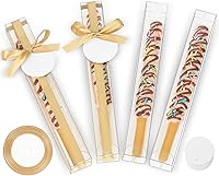 Vista 9 de COTOPHER 60 cajas transparentes de macarrón, 4 x 4 x 4 pulgadas, cajas de galletas transparentes cubiertas de chocolate para bodas, baby shower