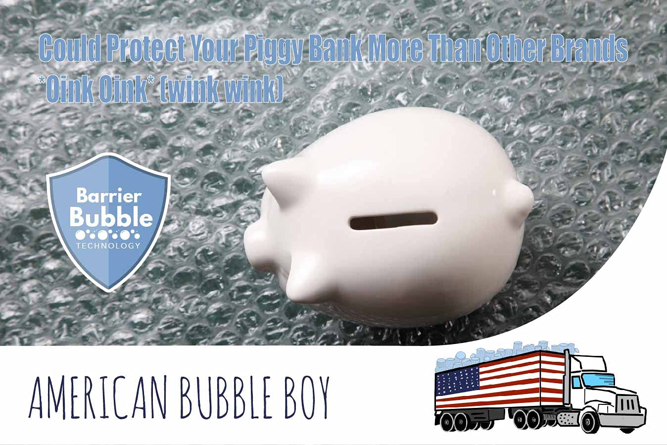 American Bubble Boy Burbuja pequeña, 700 pies cuadrados, 12 pulgadas de ancho, perforado cada 12 pulgadas, grado original