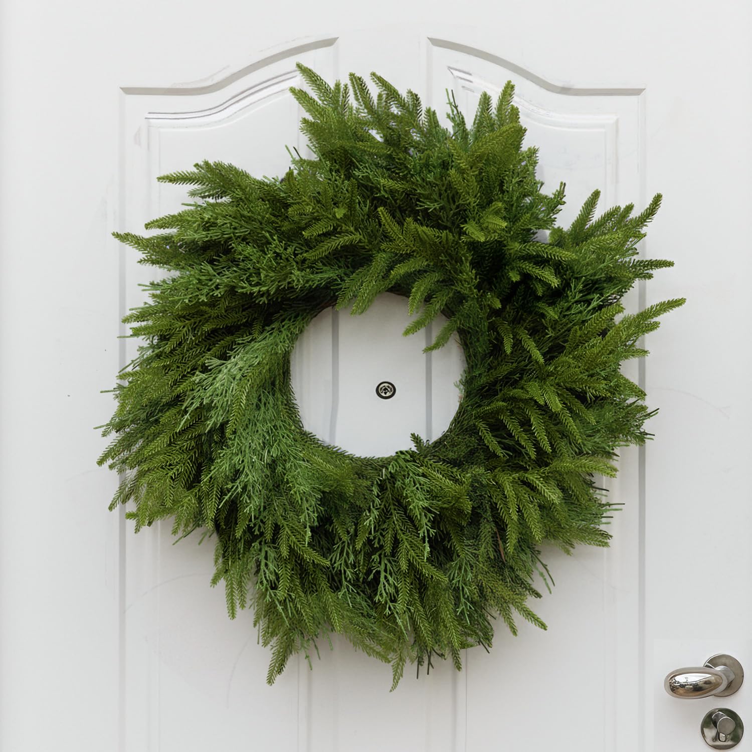 Couronne De Pin Norfolk Artificielle 2 Pièces - Guirlande De Verdure Et Cèdre Pour Noël Et Décoration Hivernale