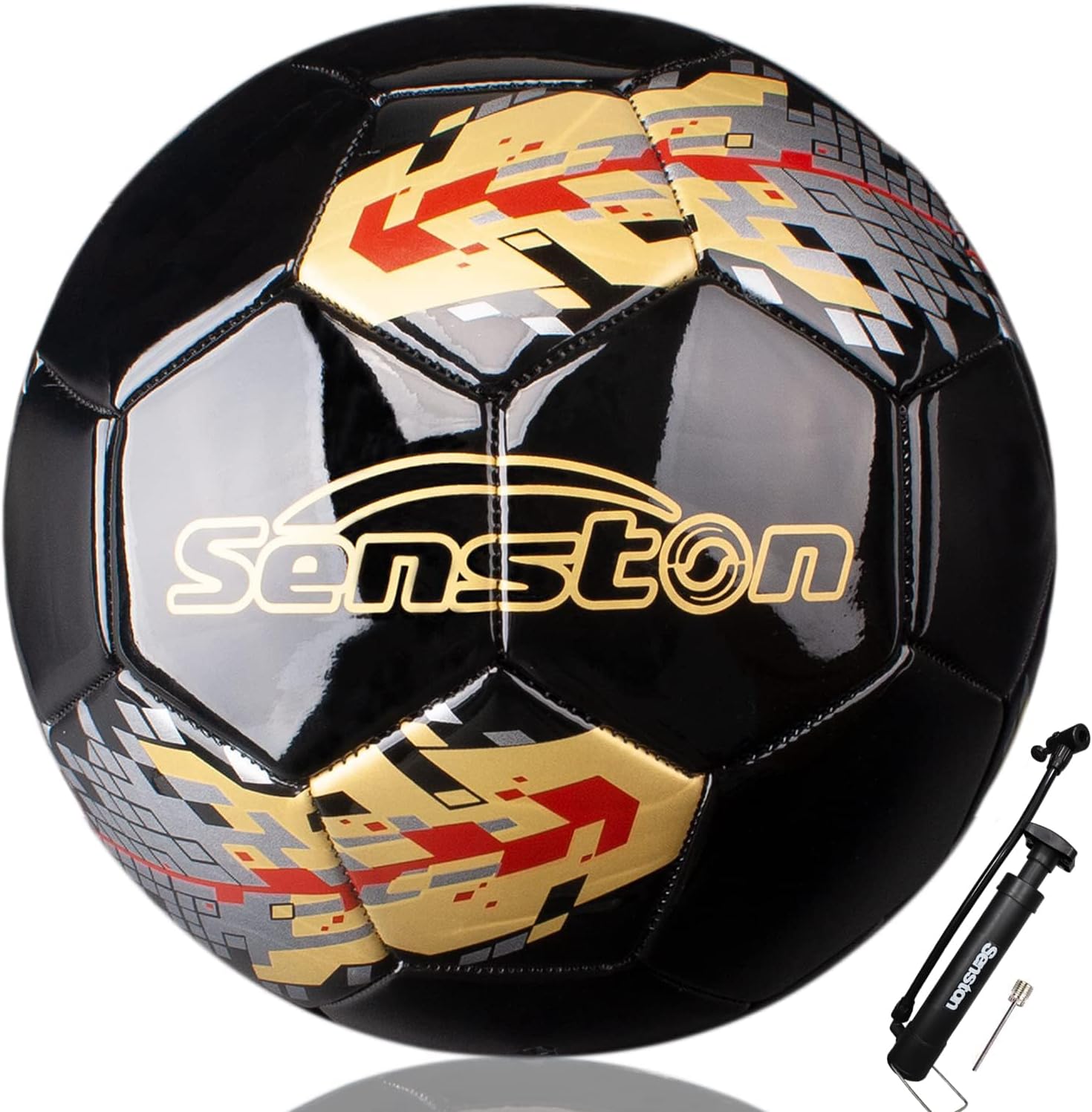 Senston Soccer Ball Size 3 & Size 4 & Size 5 for Kids and Adult Official Match Training Soccer Ball with Pump