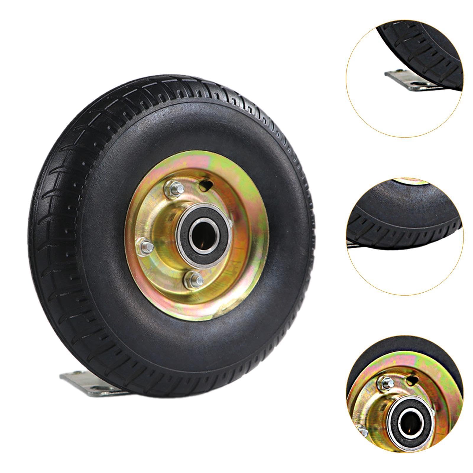 245 mm 3.50-4 Vollgummireifen, Radbreite 2,6 Zoll, Zubehör, pannensicherer Ersatz für Handwagen, einfache Montage, Lagerloch 20mm