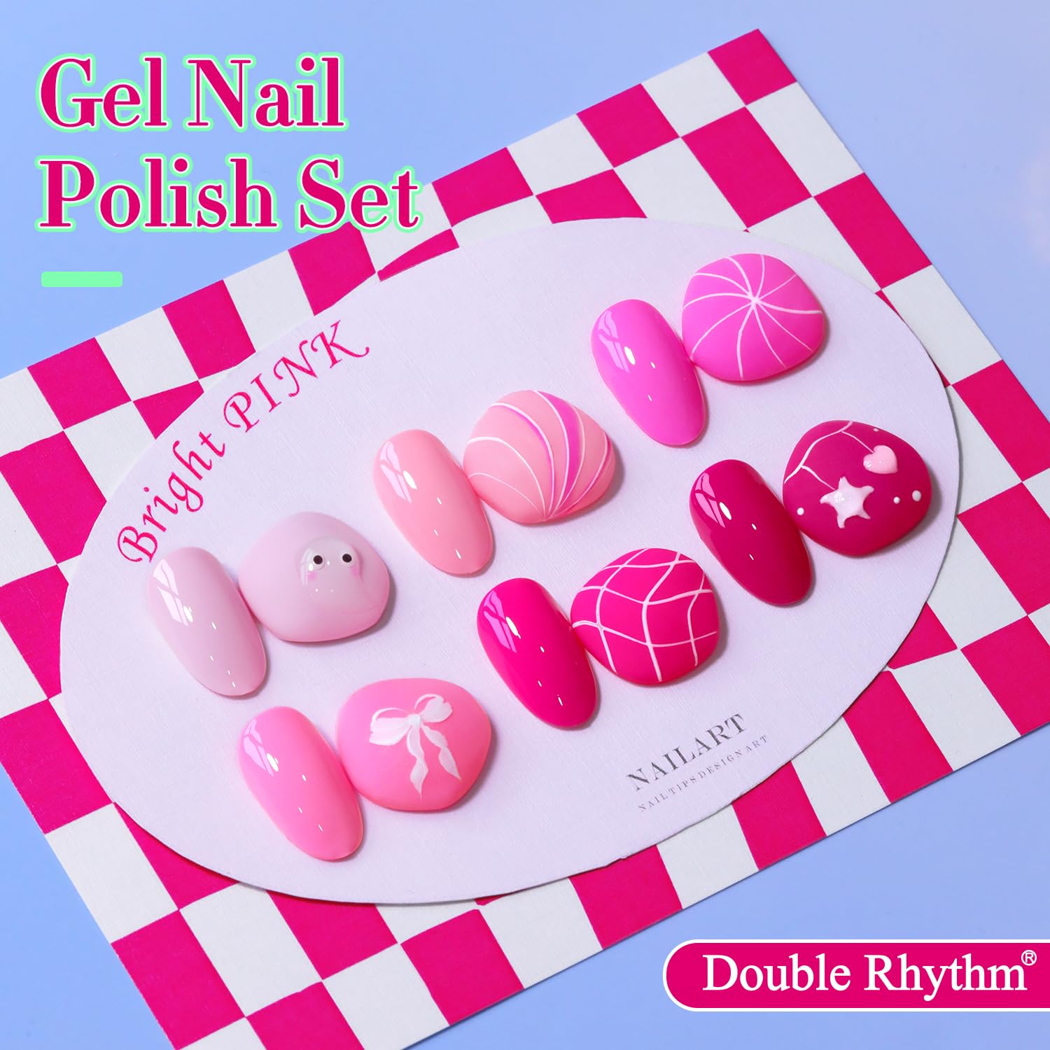 Double Rhythm Juego de 6 esmaltes de uñas de gel de 15 ml del mismo color y en el mismo frasco. Kit de manicura de gel para uñas de gel para salón de belleza y uso doméstico. Para mujeres (rosa neón