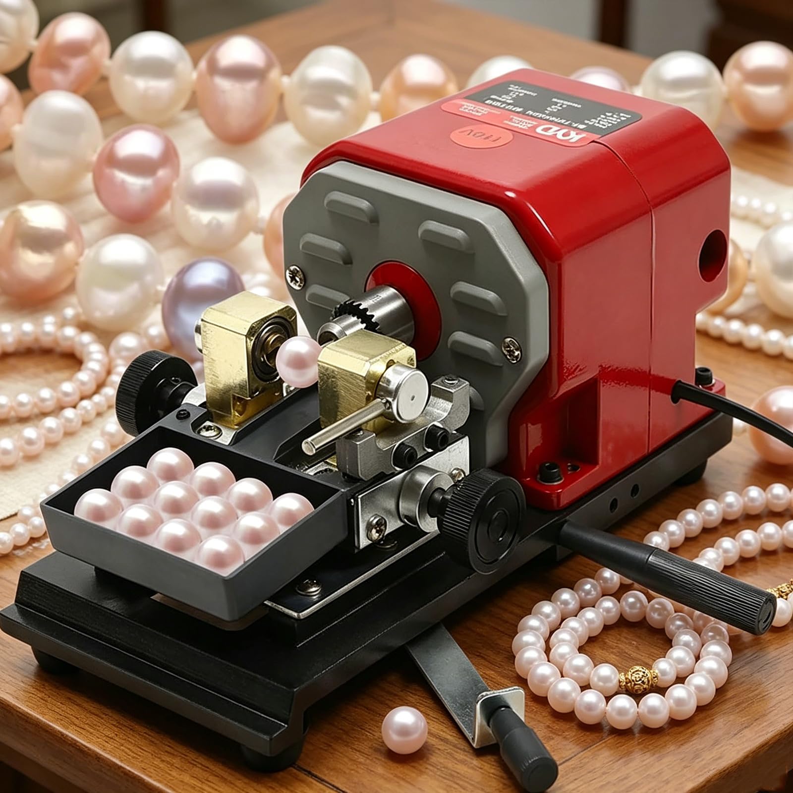 KJZQXYX Pearl Drilling Machine,Speed Adjustable Pearl Drilling, Coral Driller Amber Holding Machine, Bead Polishing Machine,for Jewelry Workshop (680W)