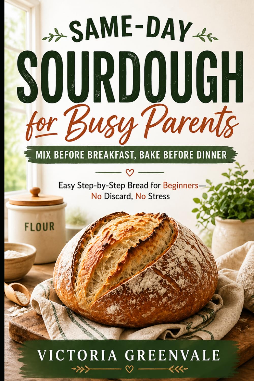 Same-Day Sourdough for Busy Parents: Mix Before Breakfast, Bake Before Dinner: Easy Step-by-Step Bread for Beginners—No Discard, No Stress