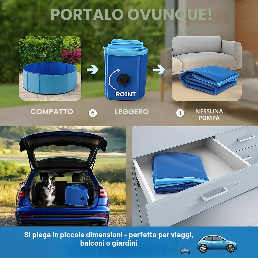 Schizzi per piscina rotondo grigio scuro/blu