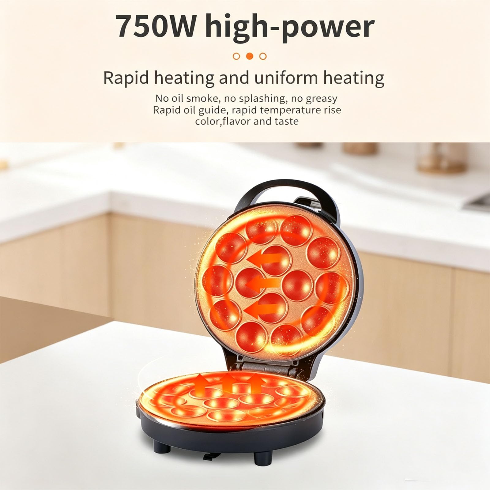 Macchina Elettrica per Cupcake da 750 W, con 14 Fori E Rivestimento Antiaderente, Riscaldamento su Entrambi I Lati, Compatta E Portatile, Ideale per Torte di Compleanno, Snack E Dessert.