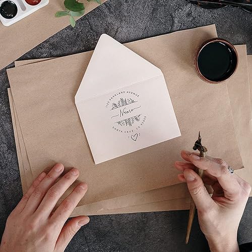 Miniatura 7 de Stamphoney Bee - Almohadillas de tinta para apellido, diseño rústico, para siempre, nombre de boda, sello personalizado