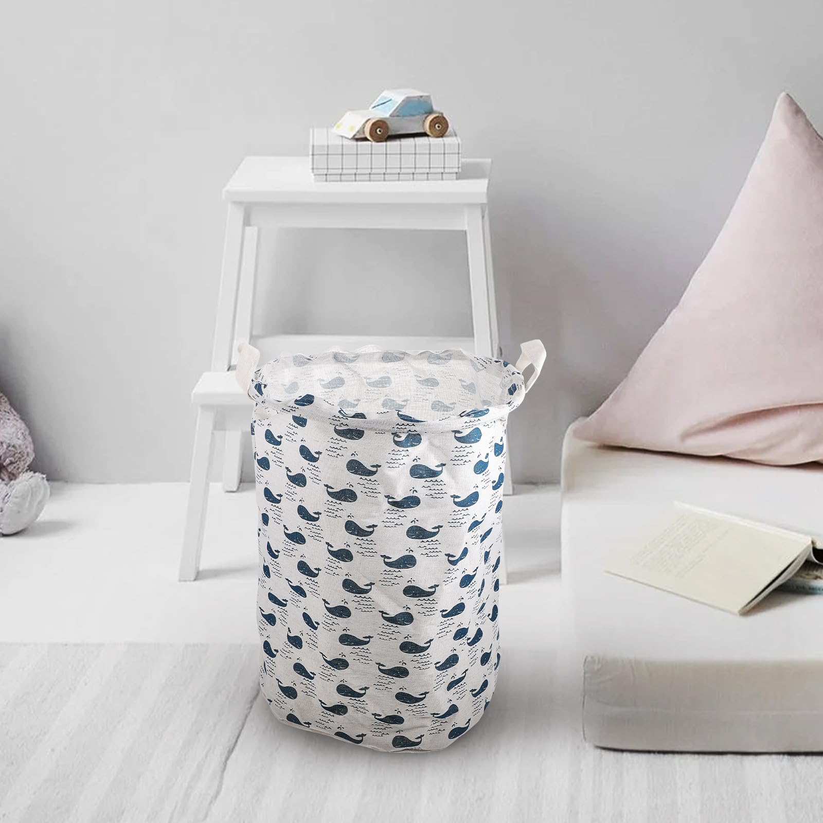 Portabiancheria Grande Capacità, Facile da Usare e Pulire Set 2 in Cotone e Lino per Bagno e Nursery