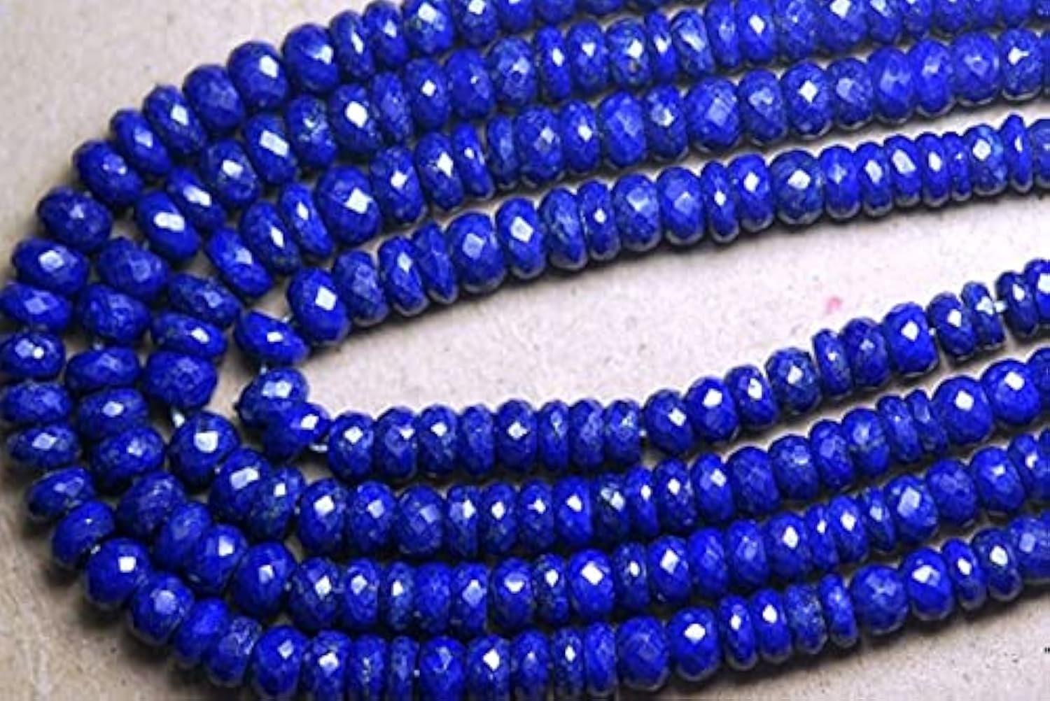 LKBEADS 35 cm długi sznurek - super-, Lapis Lazuli mikro fasetowane rondelle, rozmiar 6-7 mm