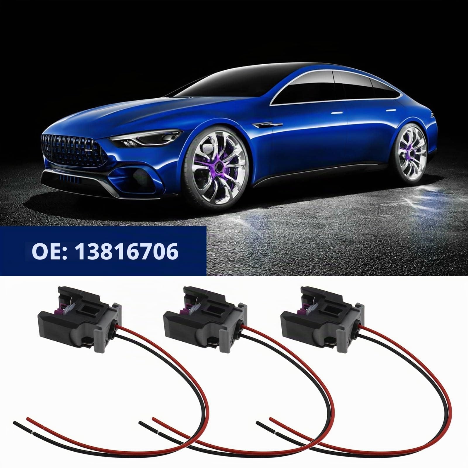 EMSea 4 conectores eléctricos para inyector diésel de coche, 13816706, compatibles con Sprinter impermeable de 2 pines, 15 cm