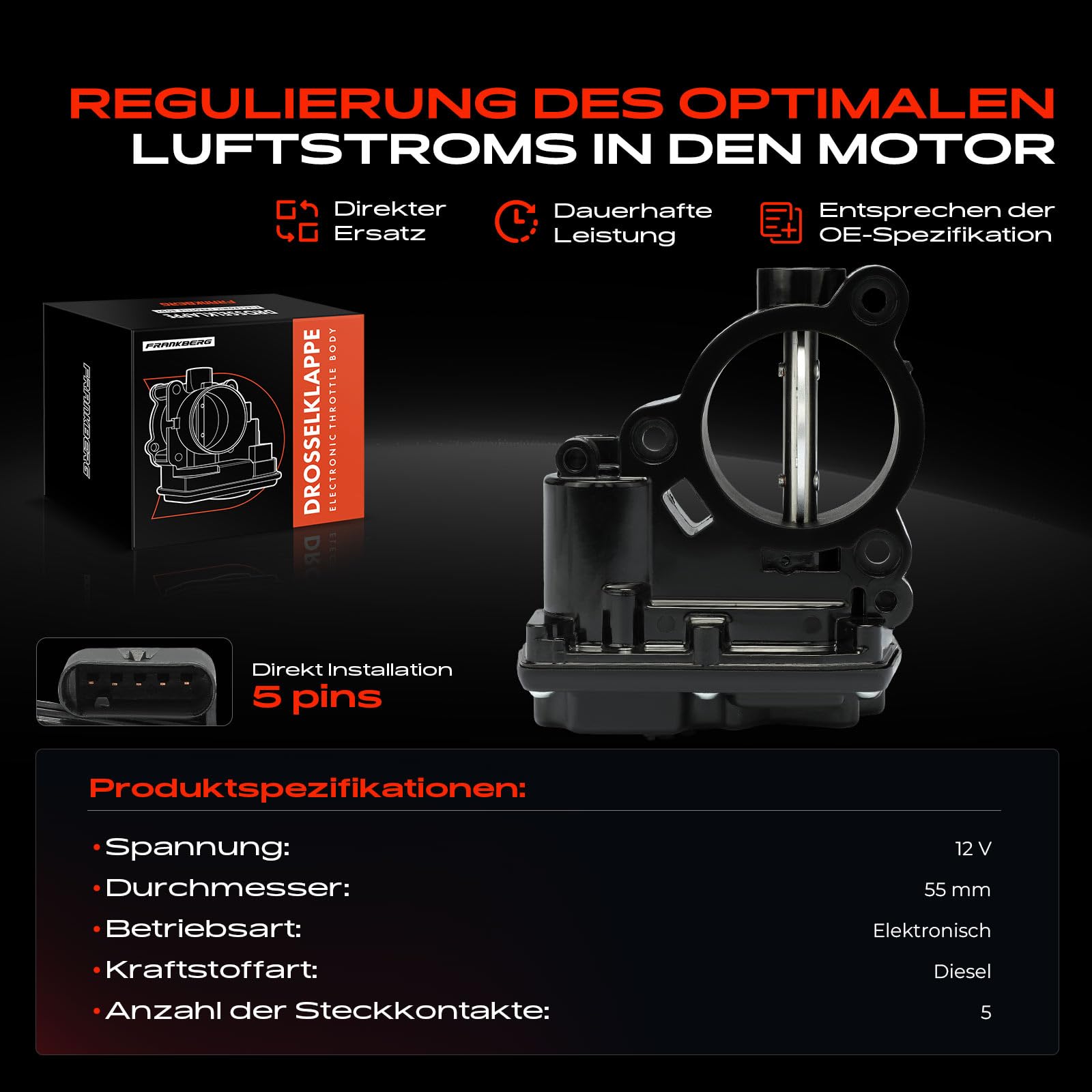 Frankberg Drosselklappenstutzen Kompatibel mit 1er F20 F21 114 116 1.5L 2015-Heute 2 Active Tourer F45 218 220 2.0L 2013-2021 2 Gran Tourer F46 214-220 1.5L 2.0L Replace# 13548512452