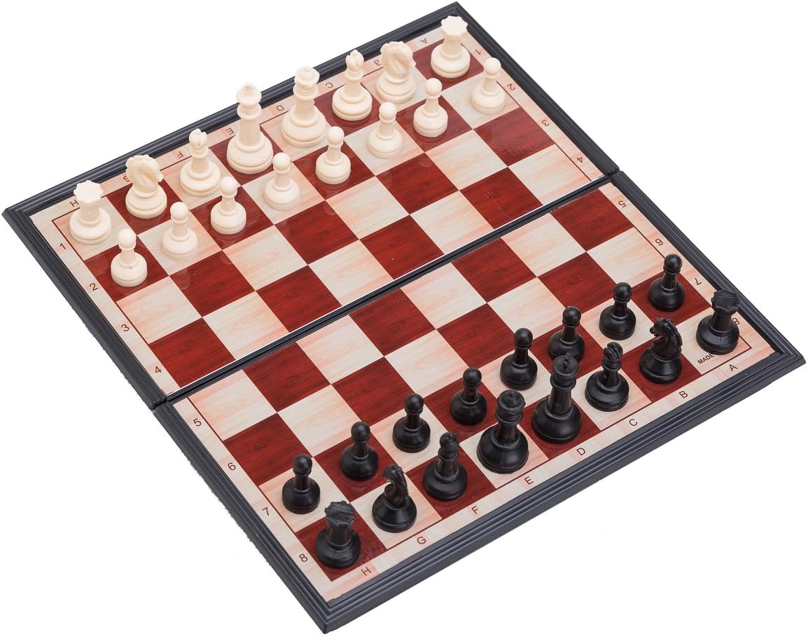 THY COLLECTIBLES Magnetic Portable Holding Travel Chess Set Classic Black & White 7 x 7 Inch