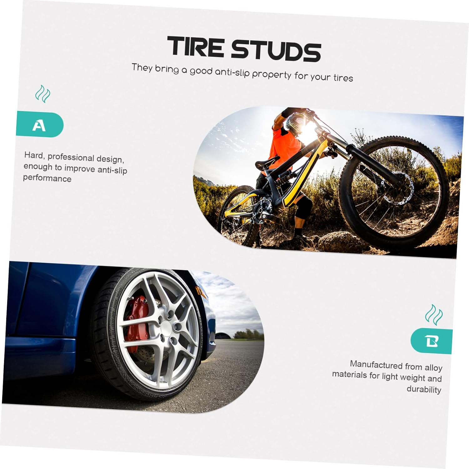 100pcs Car Tyre Winter Wheel Spikes Tire Slip Studs Easy to Install Tire