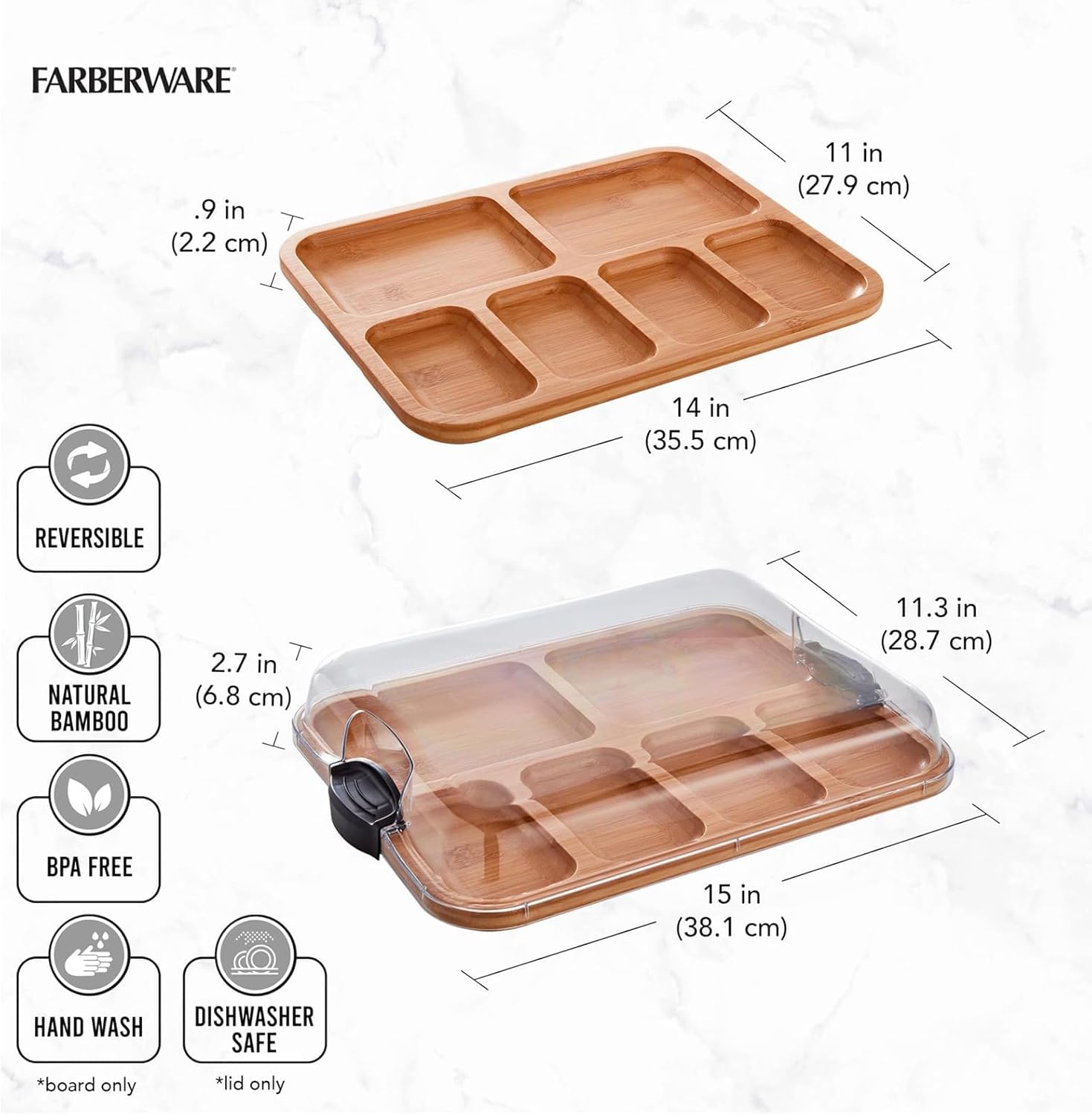 Planche à fromage et plateau à charcuterie en bois avec couvercle de protection, ustensiles de cuisine portables pour fêtes, pique-niques et service à la maison