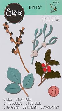 Sizzix Thinlits Die Set 663425 Winter Leaves by Sophie Guilar, 5 Pack, Multi Colour, One Size