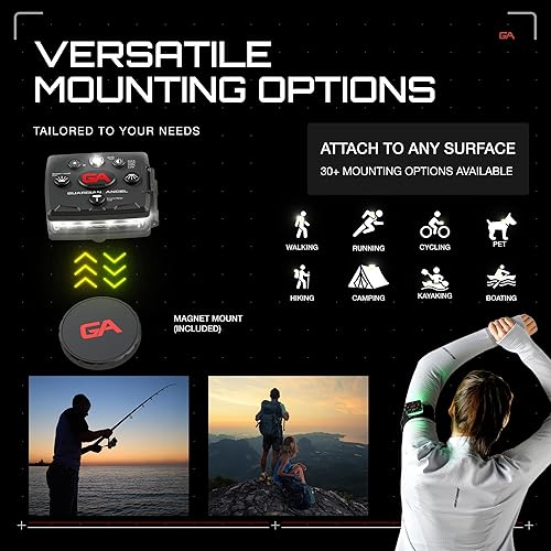 Miniatura 3 de Guardian Angel Luces de seguridad de la serie Micro, dispositivo de baliza (parte delantera amarilla y trasera amarilla)  Luz LED recargable y manos