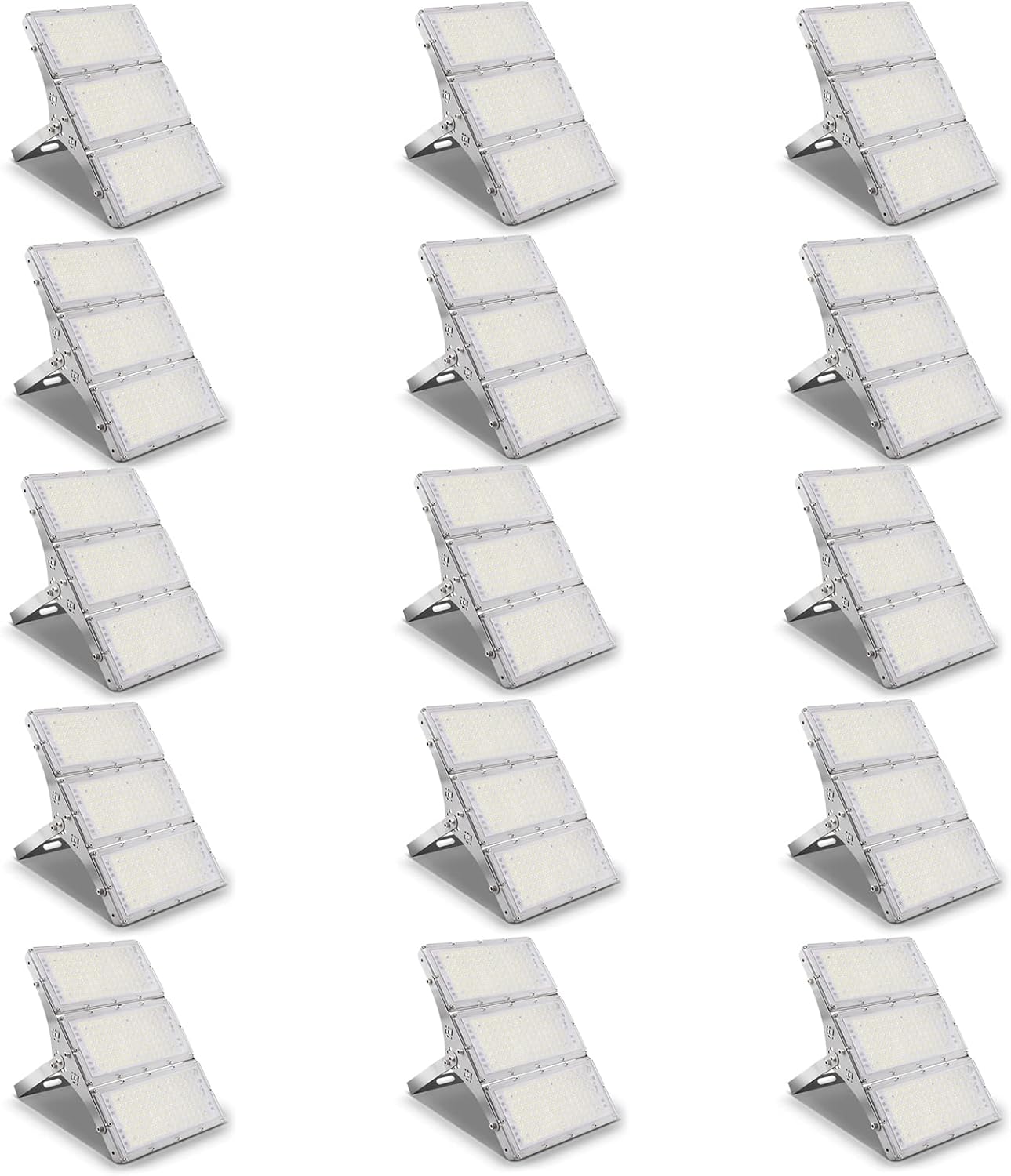 Viugreum 300W Flood Lights Outdoor, 24000LM Super Bright LED Work Light, 6000K Daylight White LED Flood Light Outdoor, IP65 Waterproof Security Lights for Garage, Yard, Lawn, Garden, Stadium - 15 Pack