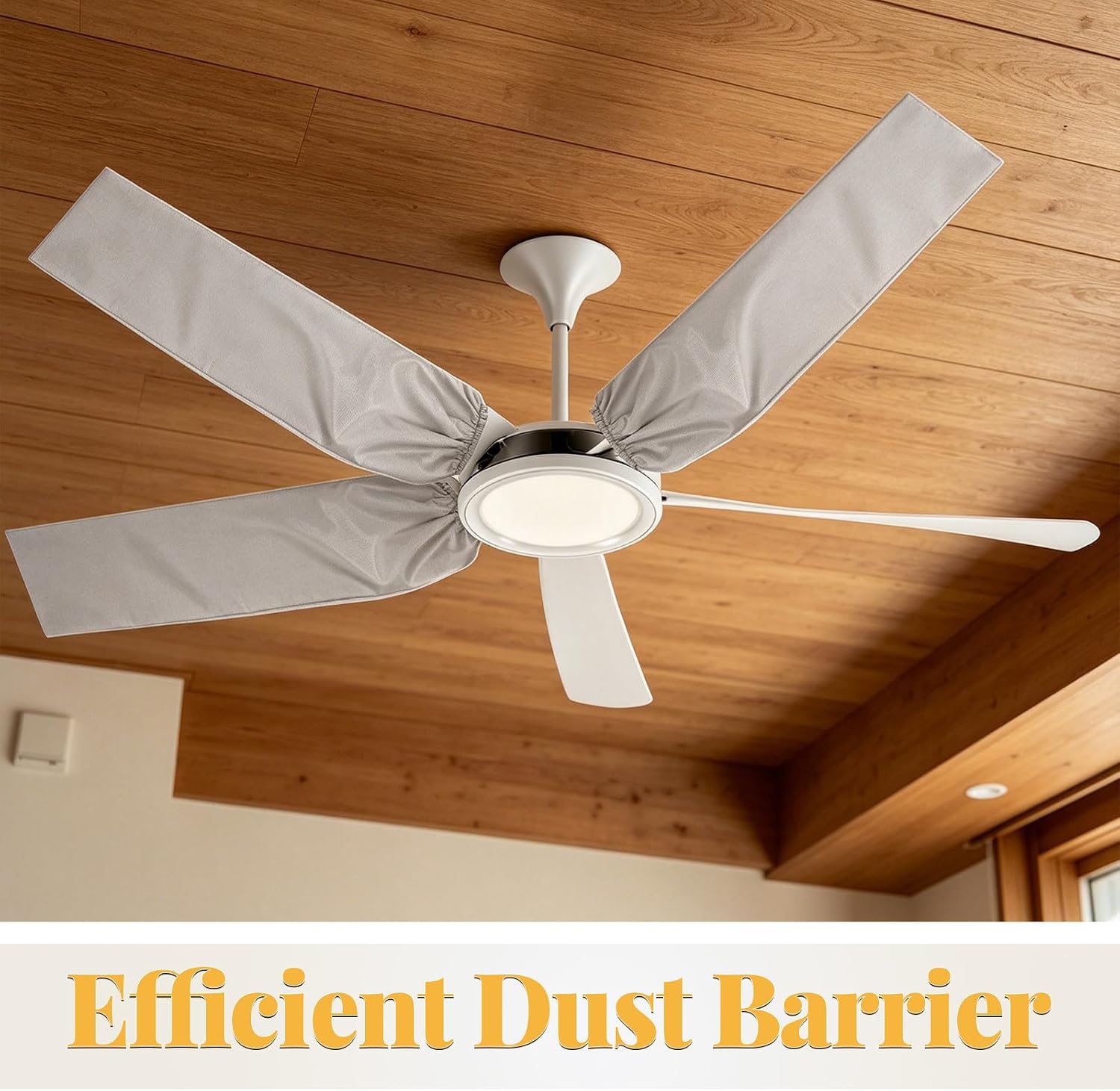 5pcs Ceiling Fan Dust Covers - Reusable Washable Blade Oxford Cloth Sleeves - 22.4x6.3 Electric Fan Dustproof Fabrics Protector