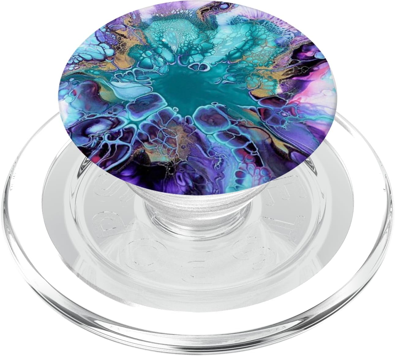 Abstract Blue Purple & Turquoise Geode PopSockets PopGrip: Swappable Grip for Phones & Tablets PopSockets PopWallet for MagSafe
