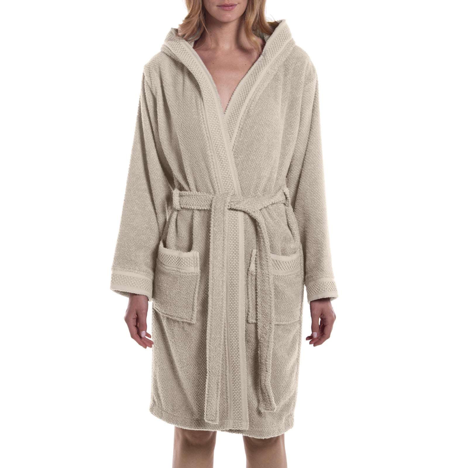 CALEFFI - Accappatoio per adulti, Donna / Uomo / Unisex con Cappuccio, in Spugna 100%
