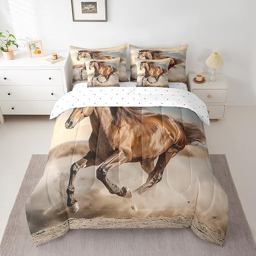 Feelyou Horse Comforter Set Twin Size Kids Boys Girls 7 Piece