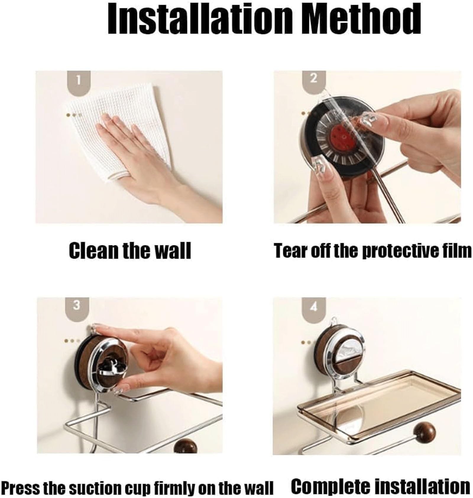 Porta carta igienica in acciaio inox con ripiano | Multicolor 1/2 pz. Uso in bagno: mensola a ventosa in acciaio inossidabile senza trapano(D,2PCS)