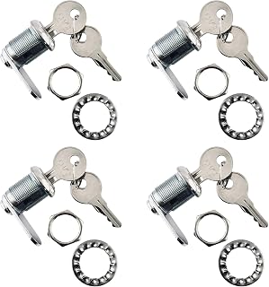 Replacement Lock & Key Set – Compatible with Rubbermaid® Commercial Cart 6181 | FG6181L20000 | 4 Locks with 8 Keys – (4PK)