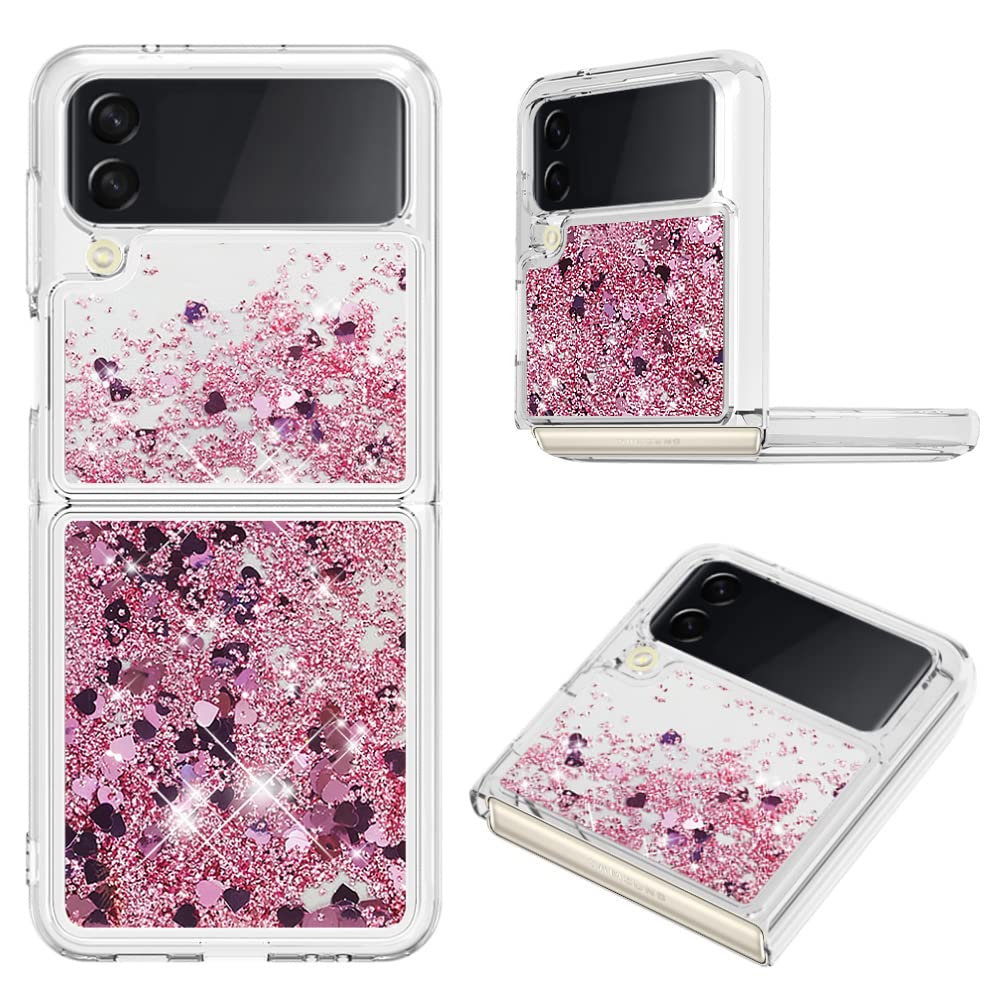XYX Case for Samsung Galaxy Z Flip 4 5G 2022, Quicksand Bling