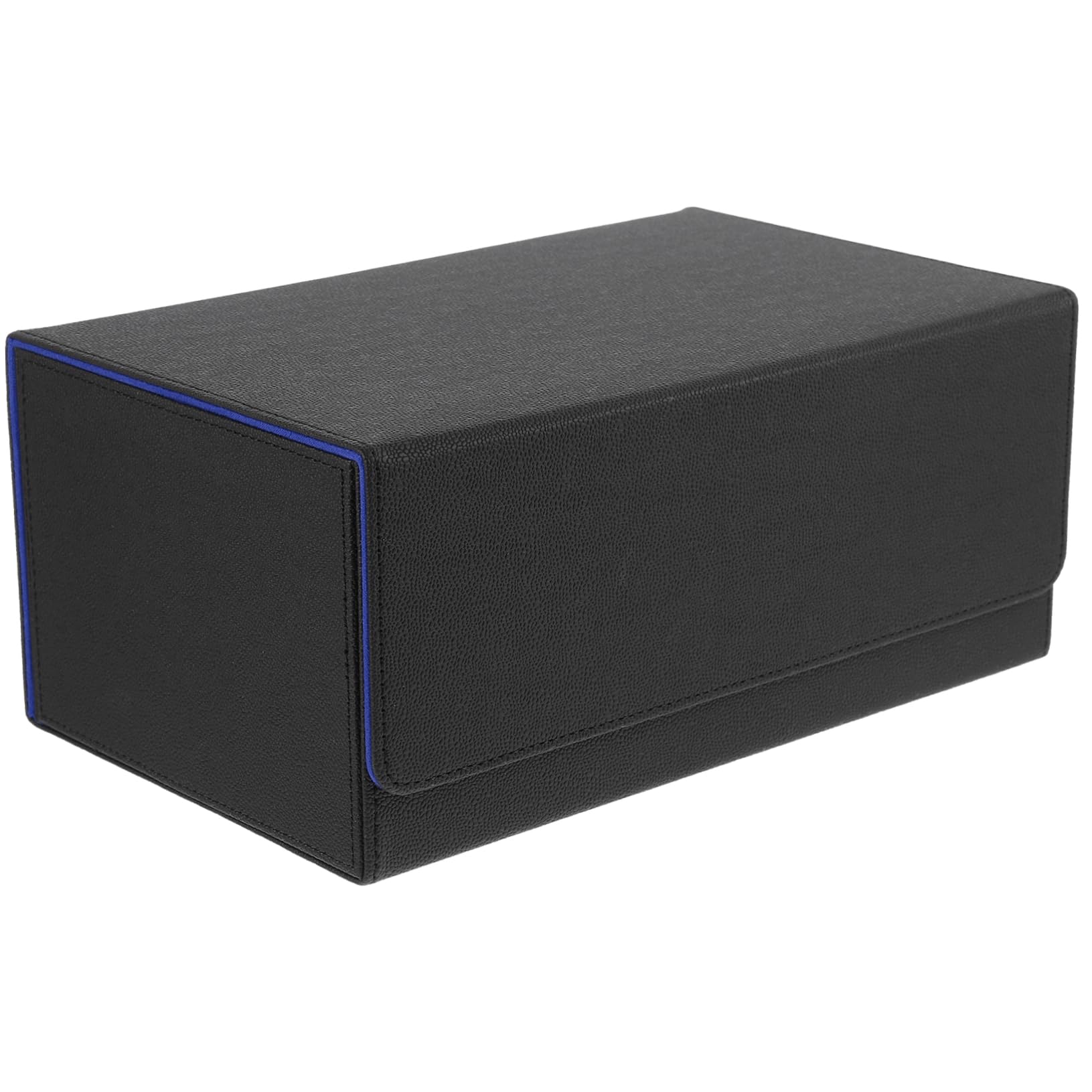 ORFOFE Magnetische Kartenaufbewahrungsbox mit Verschleißfestem Material Luxuriöse und Doppelter Reihenaufteilung aus Blauem Pu Leder für Sammelkarten im Spielzimmer