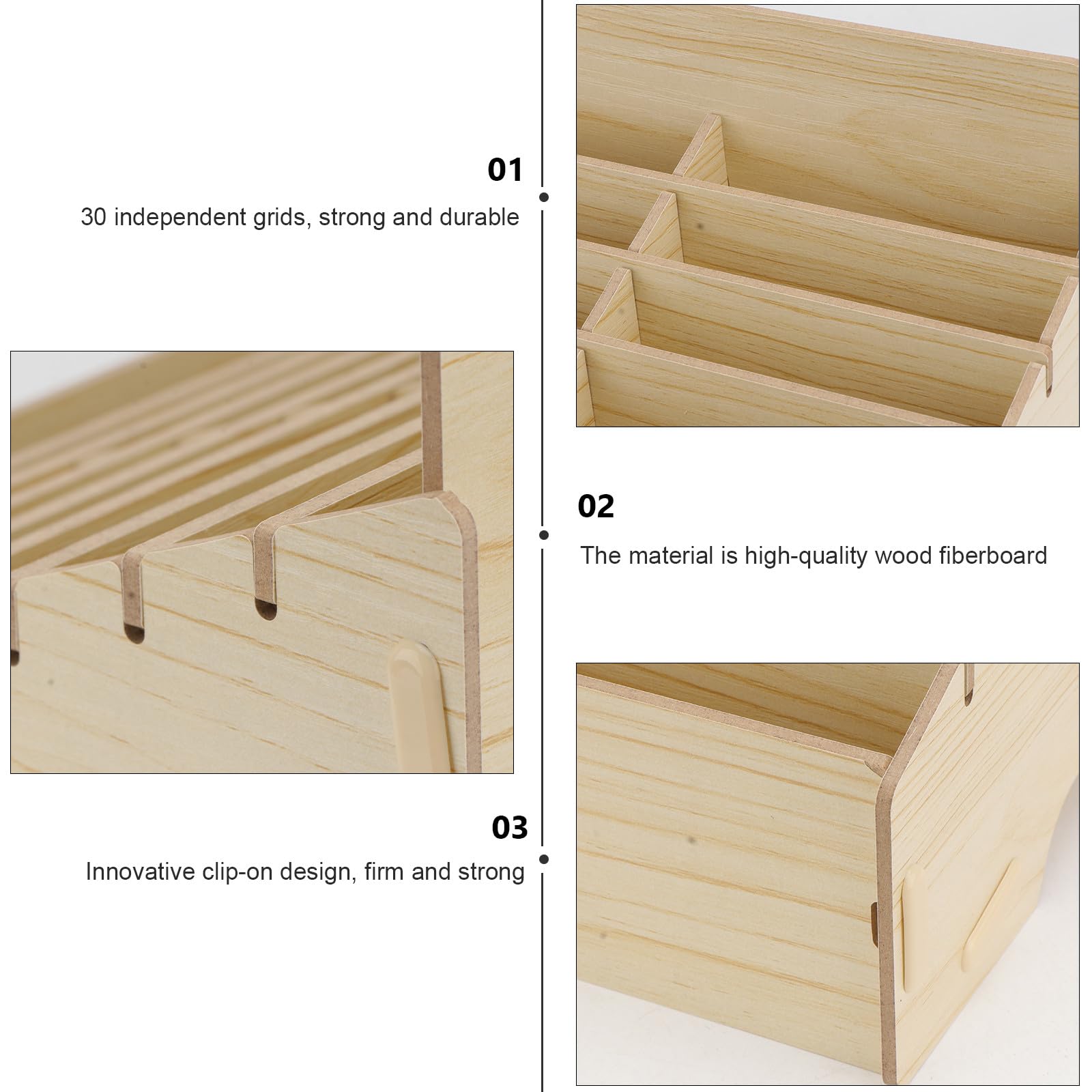 GANAZONO Scatola Porta Contenitore Resistente 1pezzi in Legno per Immagazzinamento e Gestione Telefono con Scomparti Organizer Multiuso per Aula e Ufficio